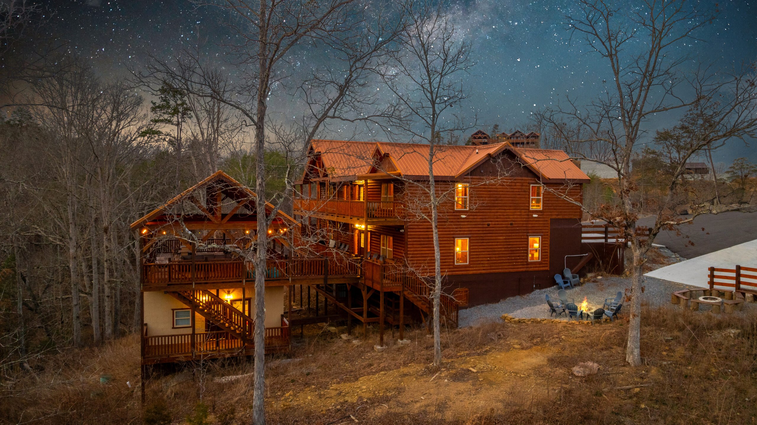 Smoky mountain Cabin Rental-private heated indoor pool-outdoor theater